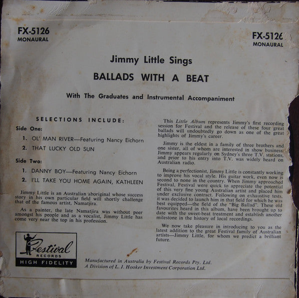 Jimmy Little : Ballads With A Beat (7", EP, Mono, Mon)