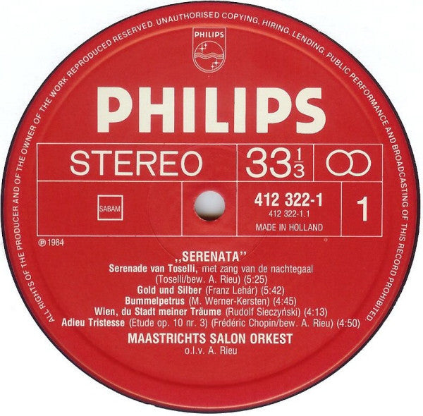 Maastrichts Salon Orkest : Serenata (LP, Album)