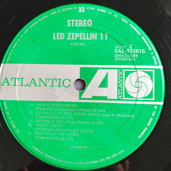 Led Zeppelin : Led Zeppelin II (LP, Album, M/Print, Gat)