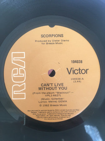 Scorpions : Can't Live Without You (7", Single)