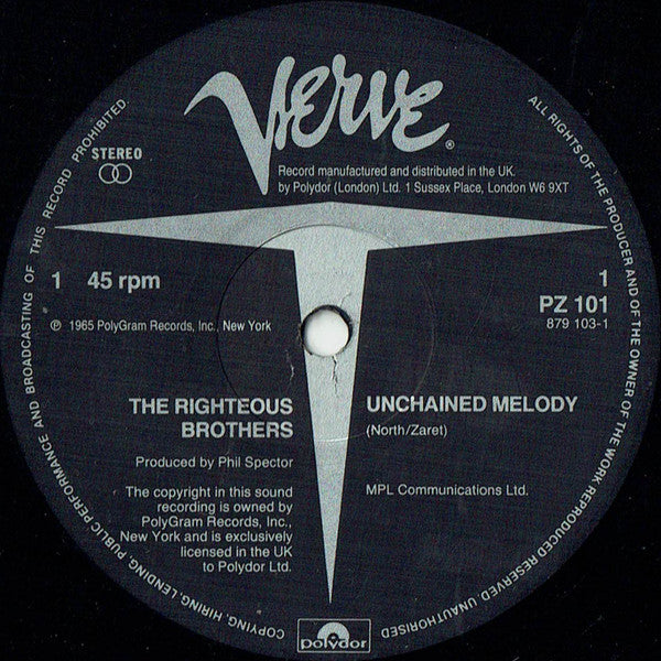 The Righteous Brothers : Unchained Melody (12", Single)
