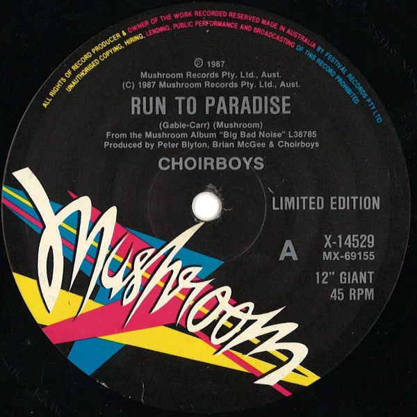 Choirboys : Run To Paradise (12", Single, Ltd)