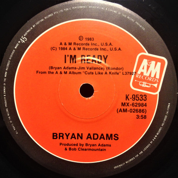 Bryan Adams : Run To You (7", Gen)