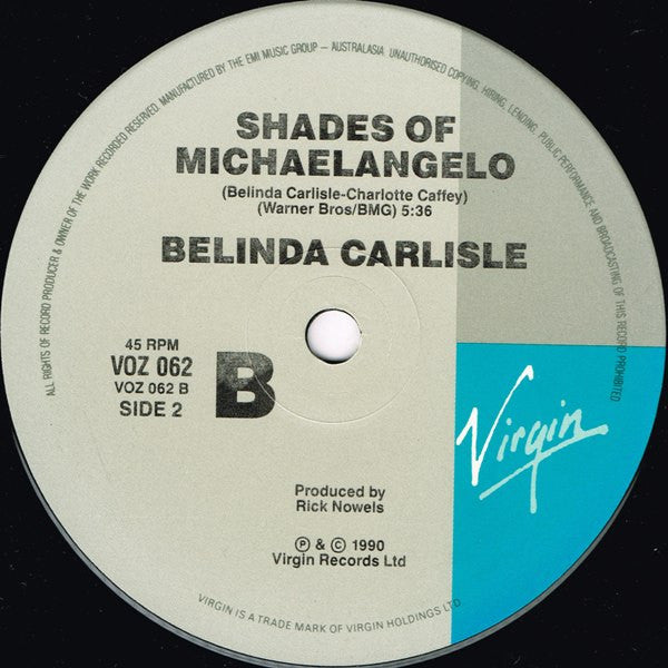 Belinda Carlisle : Summer Rain (7", Single, Pic)