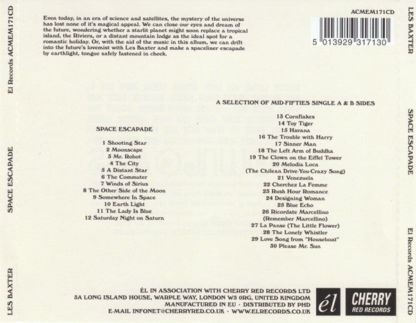 Les Baxter : Space Escapade (CD, Album, Comp, RE)