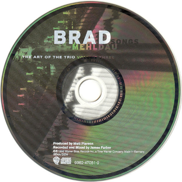 Brad Mehldau : Songs - The Art Of The Trio Volume Three (CD, Album)