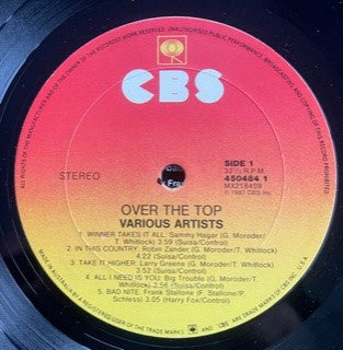 Various : Over The Top - Original Motion Picture Soundtrack (LP, Album)