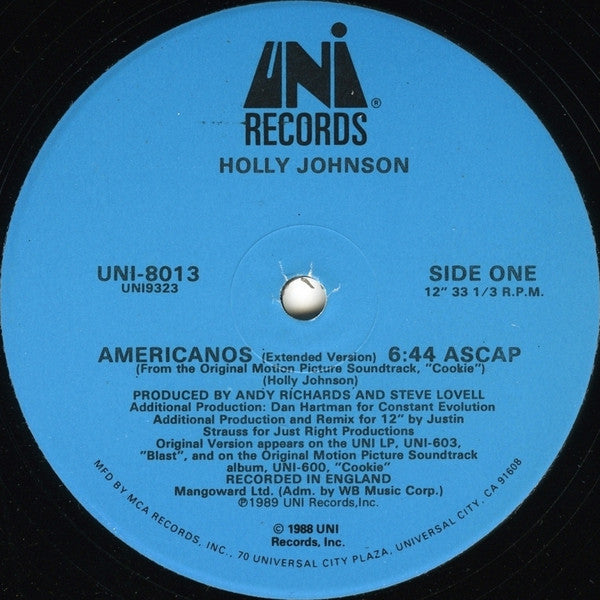 Holly Johnson : Americanos (Extended Version) (12", Single)