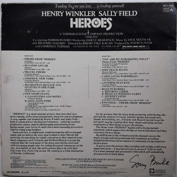 Jack Nitzsche : Heroes - Music From The Original Motion Picture Soundtrack (LP)