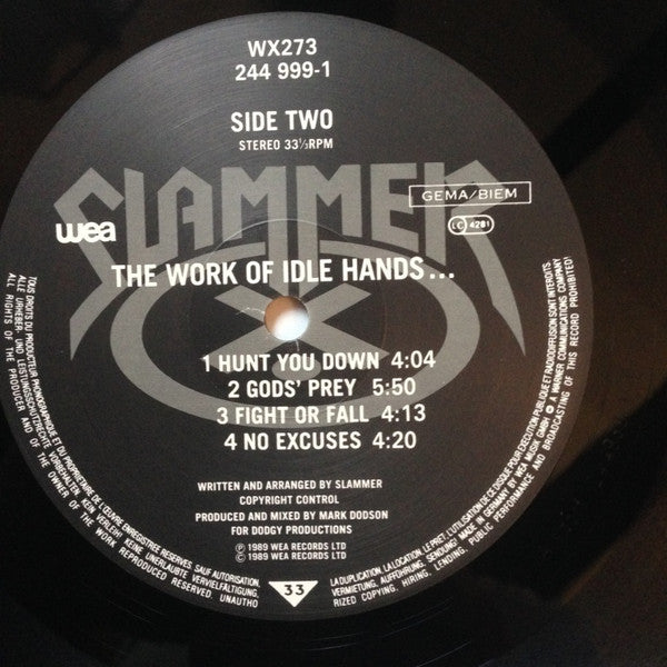 Slammer (5) : The Work Of Idle Hands... (LP, Album)