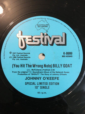 Johnny O'Keefe : Sing (And Tell The Blues So Long) (10", Single, Ltd, Promo)