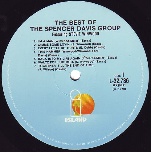 The Spencer Davis Group : The Best Of Spencer Davis Group Featuring Steve Winwood (LP, Comp, RP)