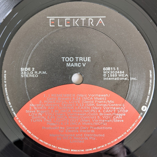 Marc V. : Too True (LP, Album)