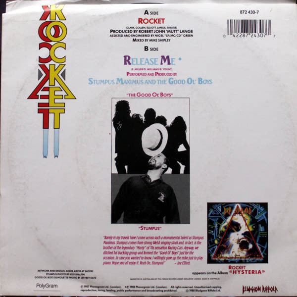 Def Leppard : Rocket (7", Single)