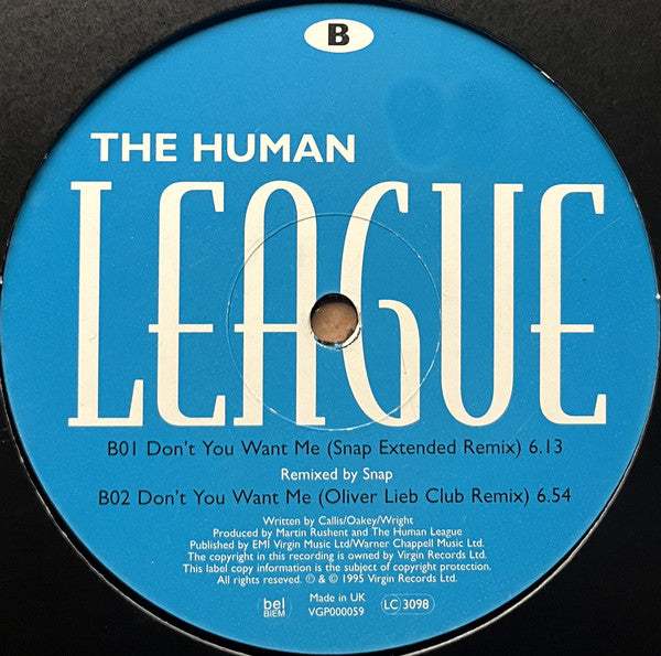 The Human League : Don't You Want Me (Remixes) (12", Promo)