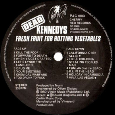 Dead Kennedys : Fresh Fruit For Rotting Vegetables (LP, Album, RE)