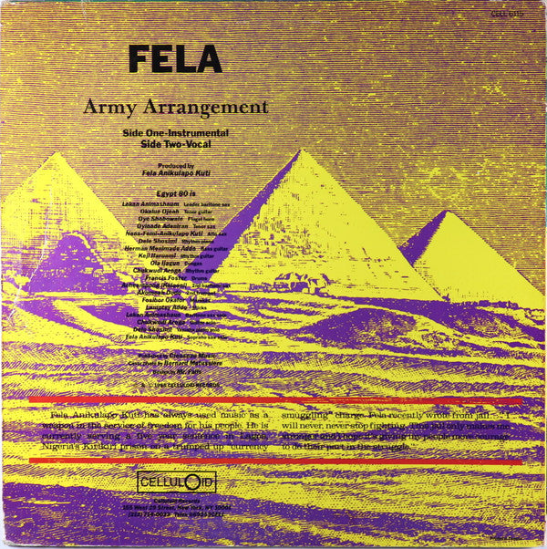 Fela Kuti & Egypt 80 : Army Arrangement (12")