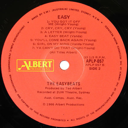 The Easybeats : Easy (LP, Album, RE)