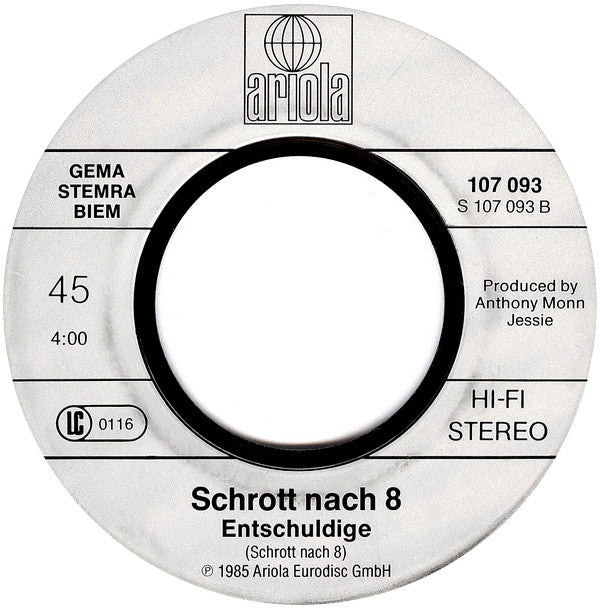 Schrott Nach 8 : Ringo Dingo (7", Single)