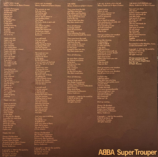 ABBA : Super Trouper (LP, Album, RCA)