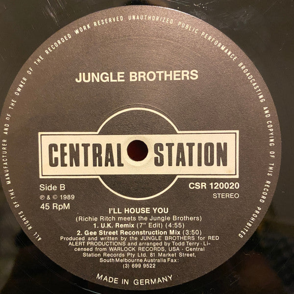 Jungle Brothers : I'll House You (12", M/Print)