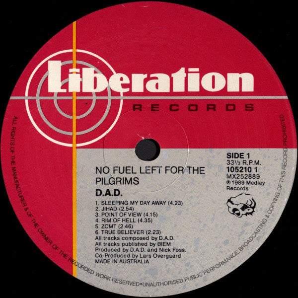 D-A-D : No Fuel Left For The Pilgrims (LP, Album)