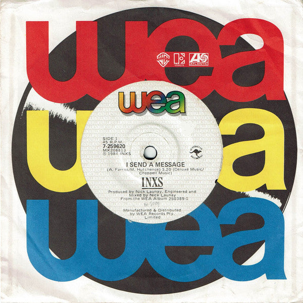 INXS : I Send A Message (7", Single)