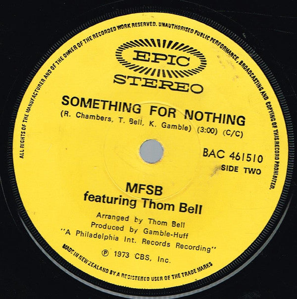 MFSB featuring The Three Degrees : TSOP (The Sound Of Philadelphia) (7", Single)