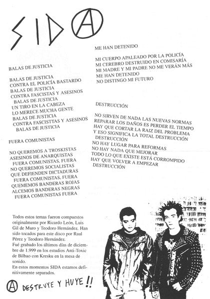 Destrucción / Sida : Destrucción / Sida (7", EP)