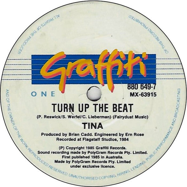 Tina* : Turn Up The Beat (7", Single)