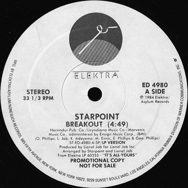 Starpoint : Breakout (12", Single, Promo)