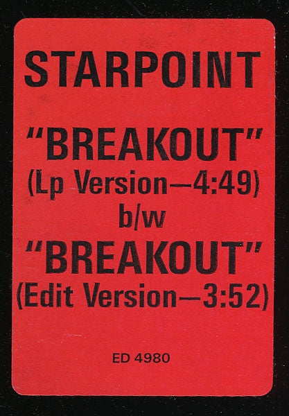 Starpoint : Breakout (12", Single, Promo)