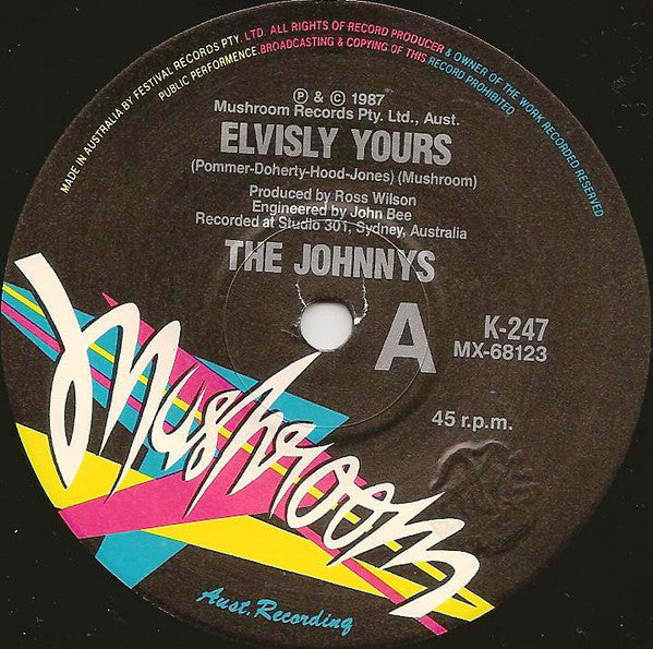 The Johnnys : Elvisly Yours (7", Single)