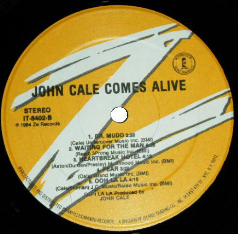 John Cale : John Cale Comes Alive (LP, Album)