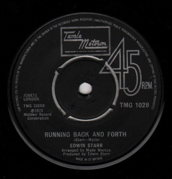Edwin Starr : Time / Running Back And Forth (7", Single, RE, 4-p)