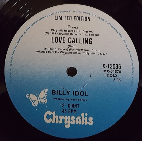 Billy Idol : Dancing With Myself (12", Single, Ltd)