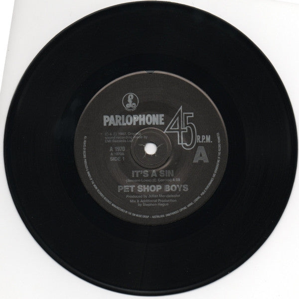 Pet Shop Boys : It's A Sin (7", Single)