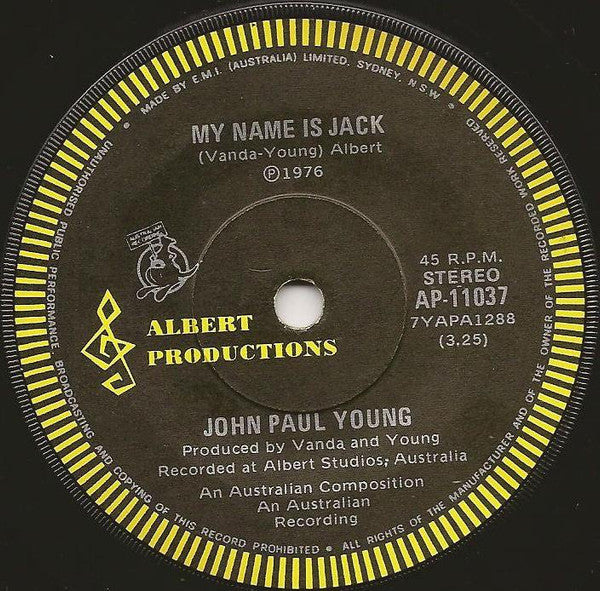 John Paul Young : I Hate The Music (7", Single)