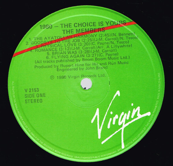 The Members : 1980 - The Choice Is Yours (LP, Album)