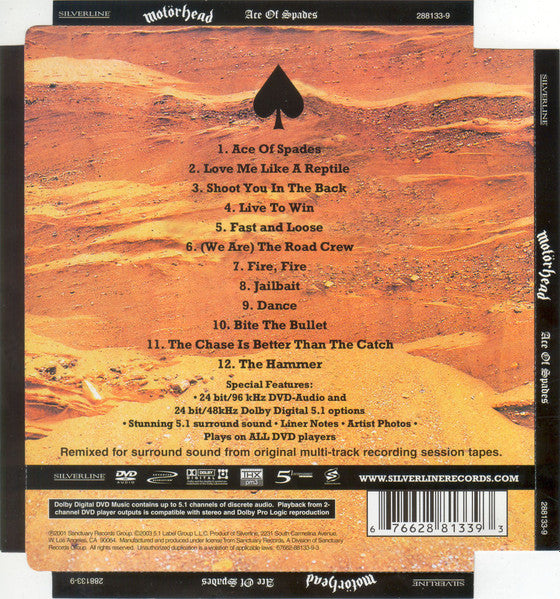 Motörhead : Ace Of Spades (DVD-V, Album, Multichannel, Dol)