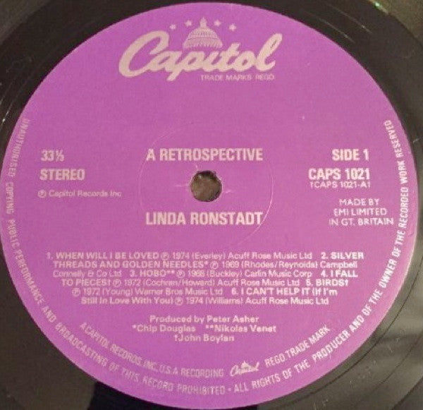 Linda Ronstadt : A Retrospective (2xLP, Comp)