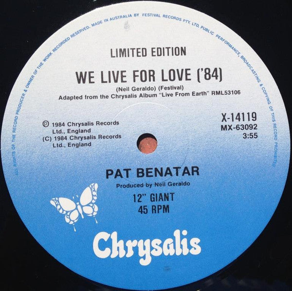 Pat Benatar : We Belong (12", Single, Ltd)