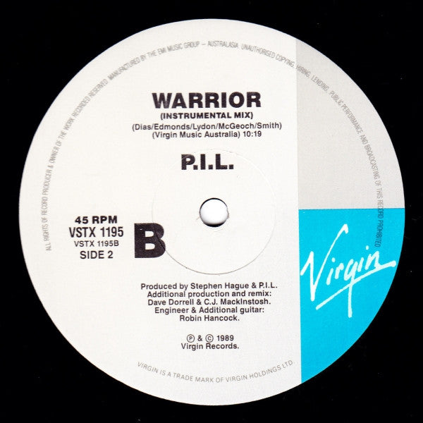 Public Image Limited : Warrior 12" Remix (12", Single)