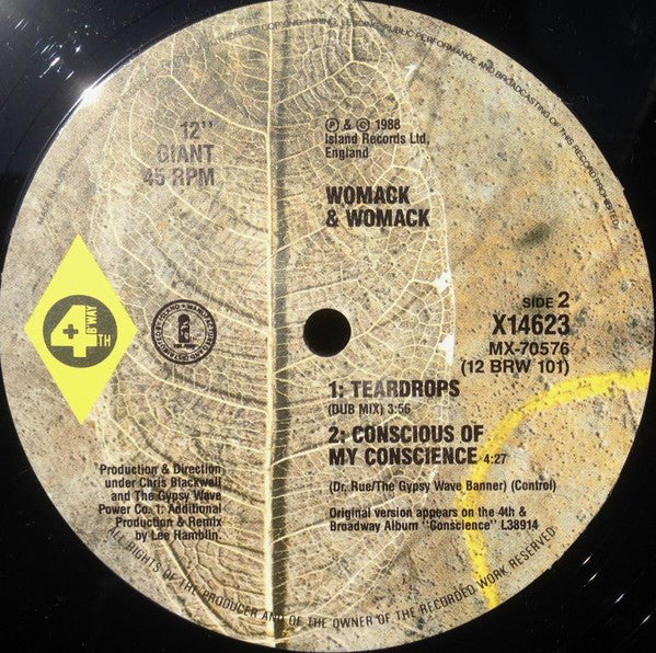 Womack & Womack : Teardrops (12", Single, Ltd)