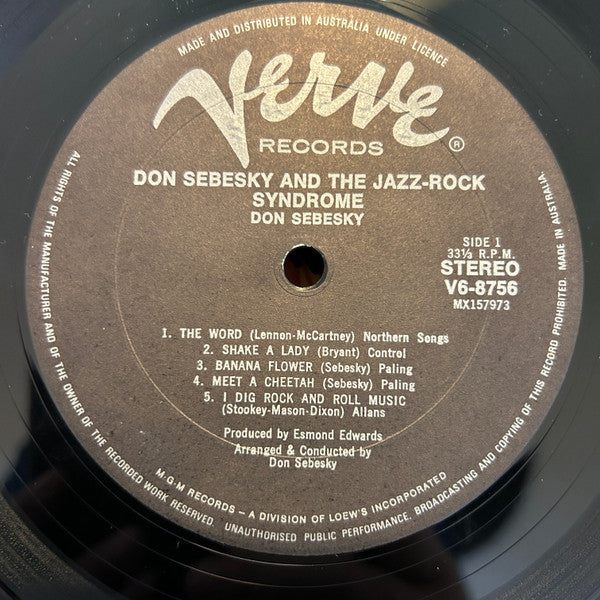 Don Sebesky & The Jazz Rock Syndrome : Don Sebesky & The Jazz Rock Syndrome (LP, Album)