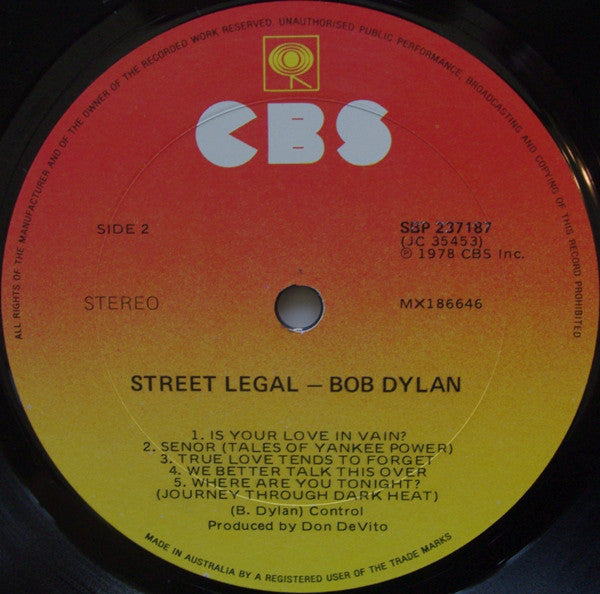 Bob Dylan : Street-Legal (LP, Album)