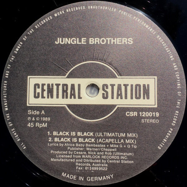 Jungle Brothers : Black Is Black (Ultimatum Mix) + Ultrablack (12", Single)