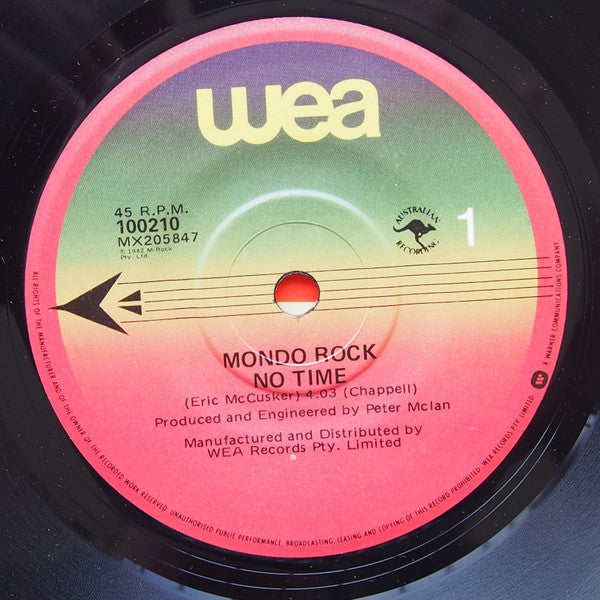 Mondo Rock : No Time (7", Single)
