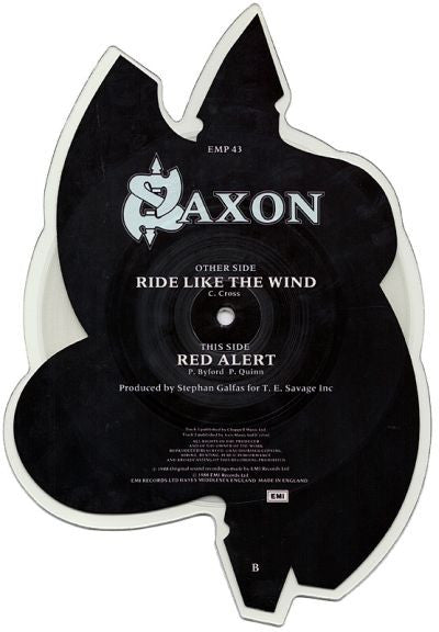 Saxon : Ride Like The Wind (7", Shape, Single, Pic)