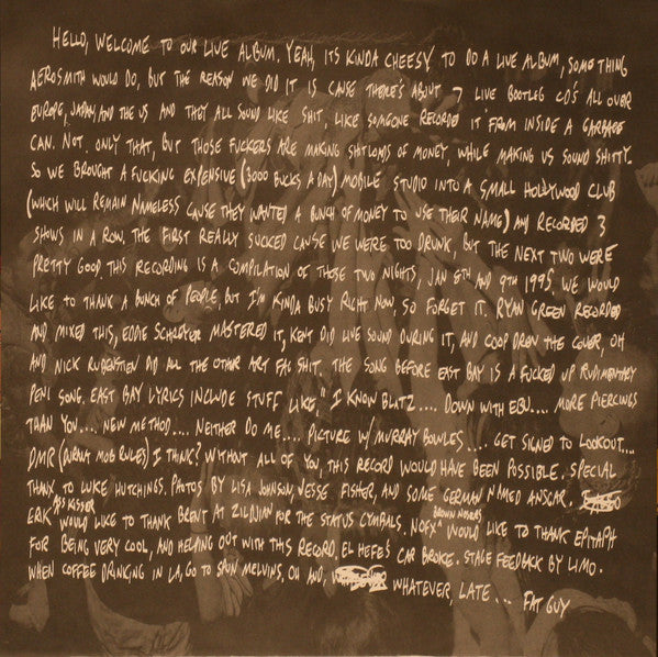 NOFX : I Heard They Suck Live!! (LP, Album, RP)